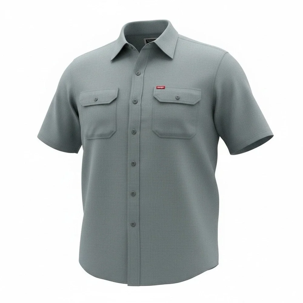 Wrangler Short Sleeve Button-Down Shirt – Men’s Sz 3XL Green 60